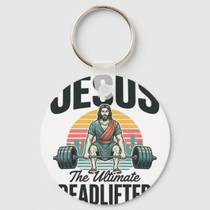 Jesus The Ultimate Deadlifter Vintage Key Ring