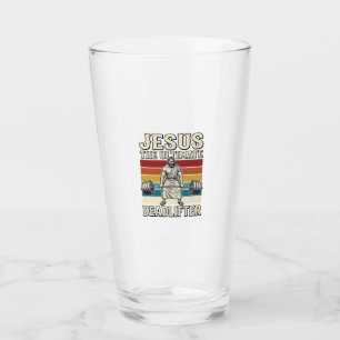 Jesus The Ultimate Deadlifter Vintage Vector Desig Glass
