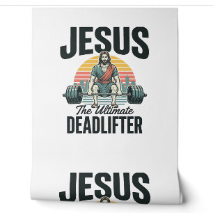Jesus The Ultimate Deadlifter Vintage Wallpaper