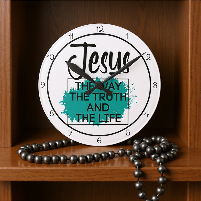Jesus The Way The Truth And The Life Graphic Round Clock (Creator Uploaded)