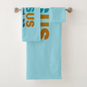 JESUS. THE WAY, THE TRUTH, THE LIFE. BATH TOWEL SET