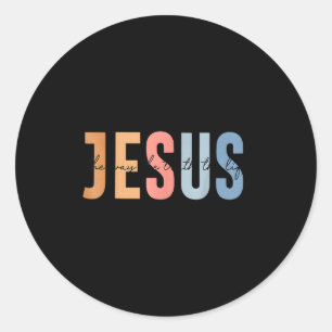 Jesus The Way The Truth The Life Bible Verse Classic Round Sticker