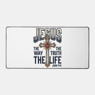 Jesus The Way The Truth The Life Christian Shirt Desk Mat