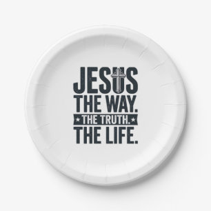 Jesus The Way The Truth The Life Christian T-Shirt Paper Plate
