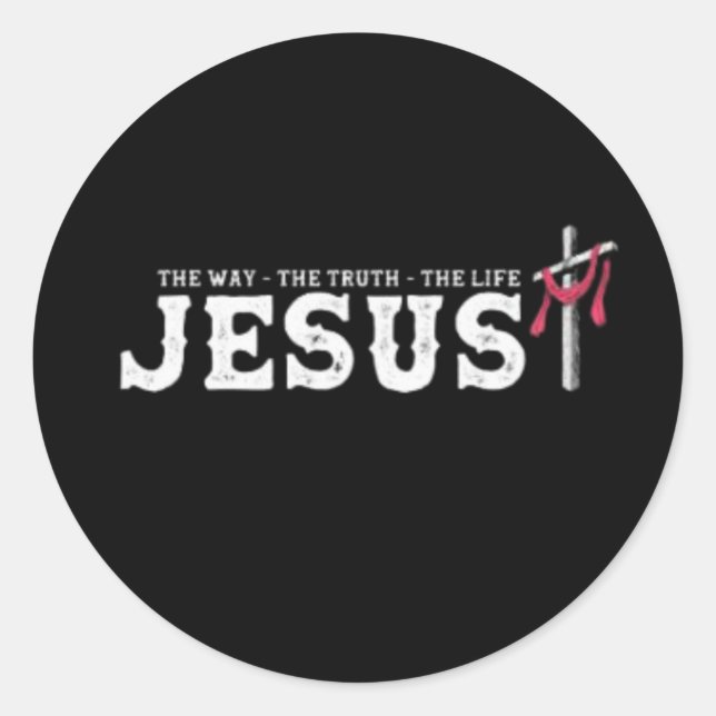 Jesus - The Way The Truth The Life  Classic Round Sticker (Front)