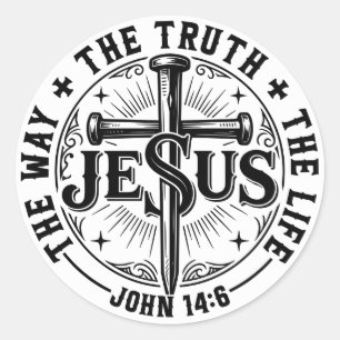 Jesus The Way The Truth The Life Classic Round Sticker