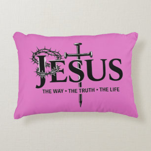 Jesus the way, the truth, the life! decorative cushion