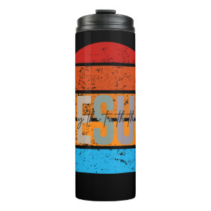Jesus, The Way, The Truth, The Life Retro Sunset Thermal Tumbler