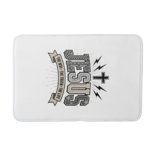 Jesus The Way The Truth The Life Vintage Christian Bath Mat