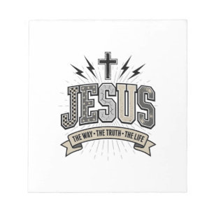 Jesus The Way The Truth The Life Vintage Christian Notepad