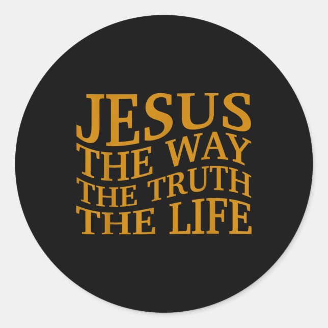 Jesus The Way-truth-life Christian Toddler God Bro Classic Round Sticker (Front)