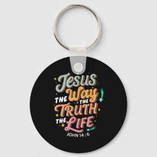 Jesus The Way Truth Life John 14 6 Christian Bible Key Ring
