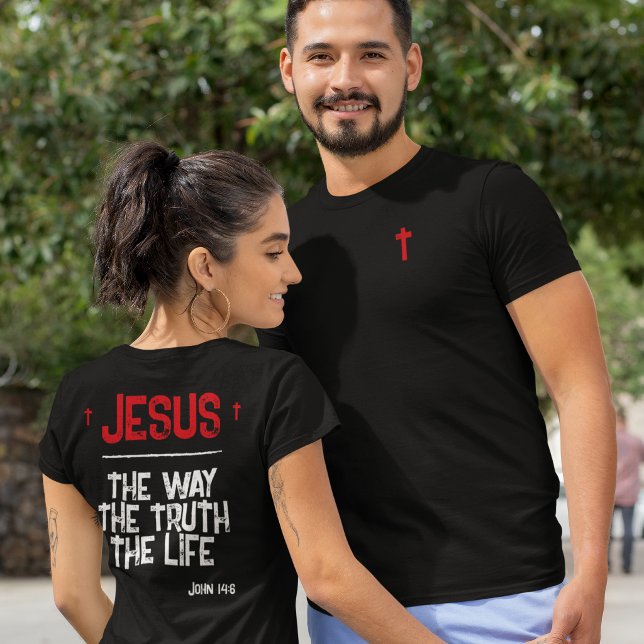 Jesus The Way Truth Life John 14:6 Scripture Dark T-Shirt (Creator Uploaded)