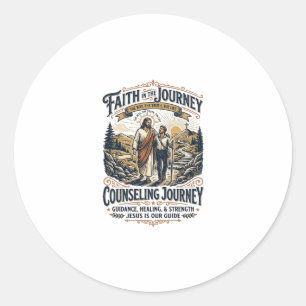Jesus Therapy Friendly Christian Vintage Shirt Chr Classic Round Sticker