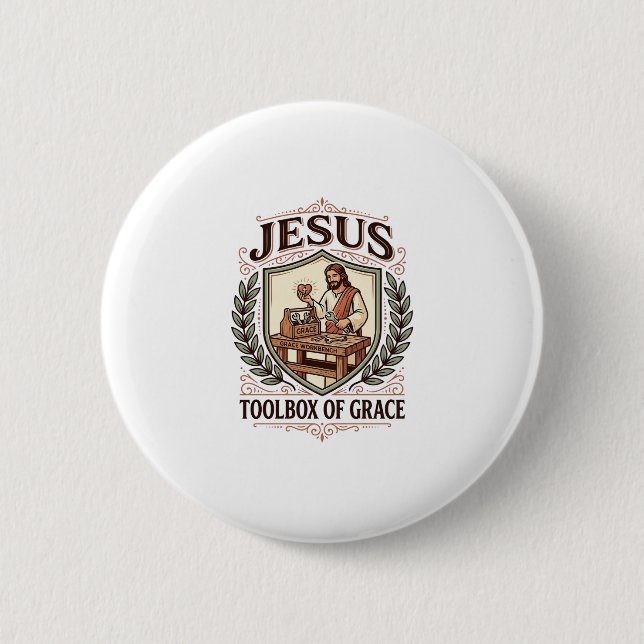 Jesus Toolbox Of Grace Jesus Toolbox Grace Christi 6 Cm Round Badge (Front)