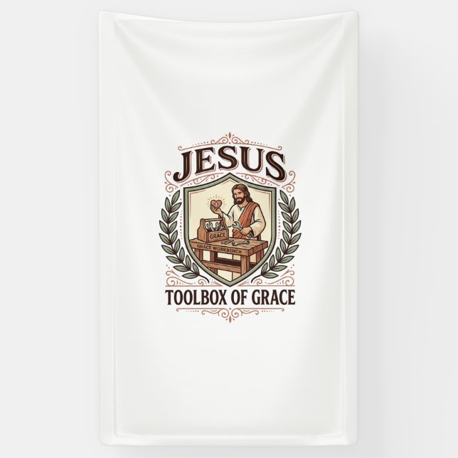 Jesus Toolbox Of Grace Jesus Toolbox Grace Christi Banner (Vertical)
