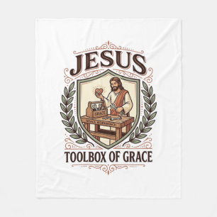 Jesus Toolbox Of Grace Jesus Toolbox Grace Christi Fleece Blanket