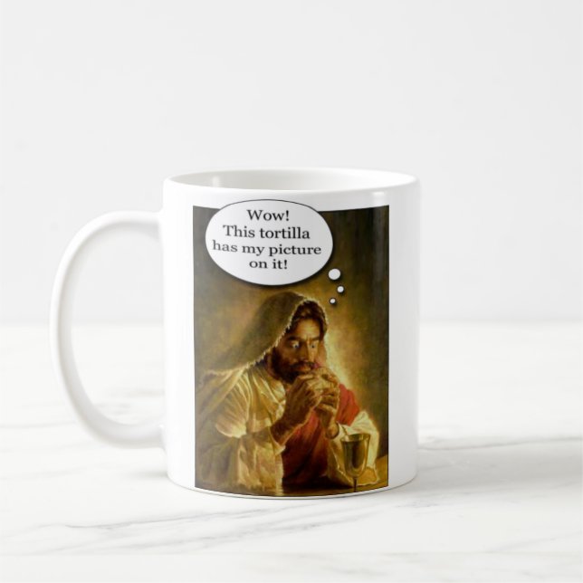 Jesus Tortilla Coffee Mug (Left)