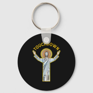 Jesus Touchdown Fun Christian Faith Saying Meme Ch Key Ring