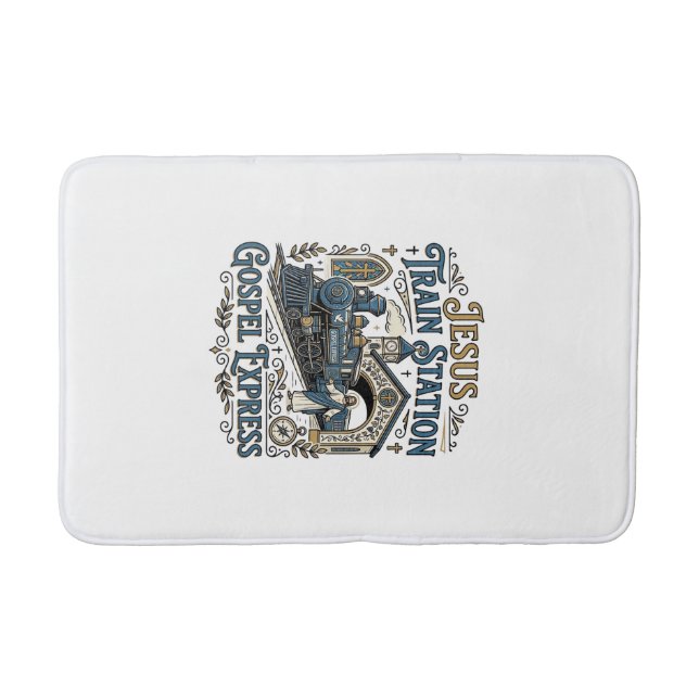 Jesus Train Station Gospel Express Jesus Train Sta Bath Mat (Front)