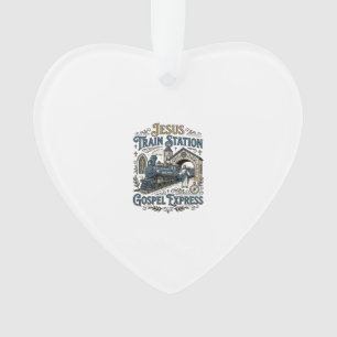 Jesus Train Station Gospel Express Jesus Train Sta Ornament