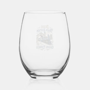 Jesus Train Station Gospel Express Jesus Train Sta Stemless Wine Glass