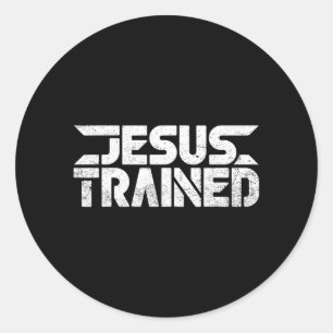 Jesus Trained God Family Wrestling Christian Classic Round Sticker