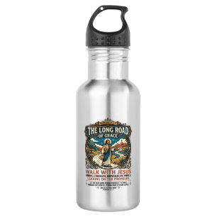 Jesus Trucker Long Haul T-Shirt Inspirational Fait 532 Ml Water Bottle