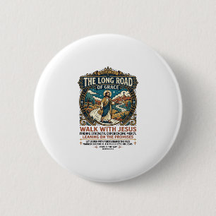 Jesus Trucker Long Haul T-Shirt Inspirational Fait 6 Cm Round Badge