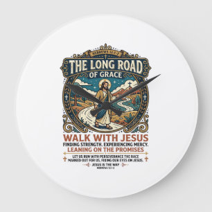 Jesus Trucker Long Haul T-Shirt Inspirational Fait Large Clock