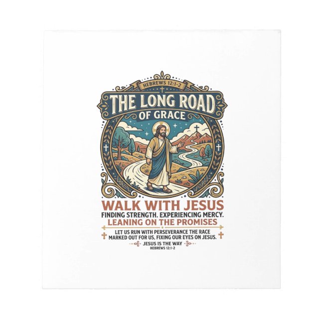 Jesus Trucker Long Haul T-Shirt Inspirational Fait Notepad (Front)