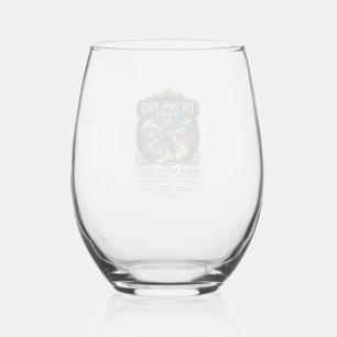 Jesus Trucker Long Haul T-Shirt Inspirational Fait Stemless Wine Glass