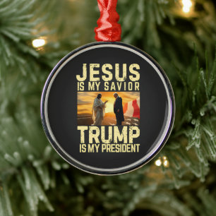 Jesus Trump - Jesus Is My Lord Saviour Metal Tree Decoration