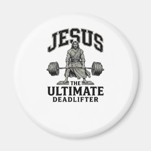 Jesus Ultimate Deadlifter Vintage Gym Shirt Design Magnet