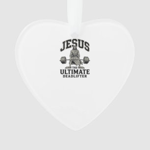 Jesus Ultimate Deadlifter Vintage Gym Shirt Design Ornament