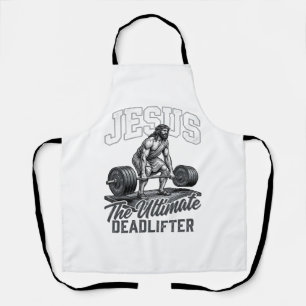 Jesus Ultimate Deadlifter Vintage Vector Shirt Des Apron