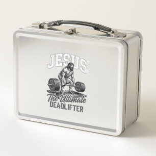 Jesus Ultimate Deadlifter Vintage Vector Shirt Des Metal Lunch Box