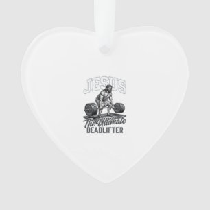 Jesus Ultimate Deadlifter Vintage Vector Shirt Des Ornament