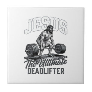 Jesus Ultimate Deadlifter Vintage Vector Shirt Des Tile