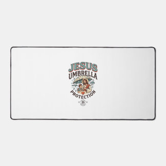 Jesus Umbrella Protection Jesus Umbrella Protectio Desk Mat