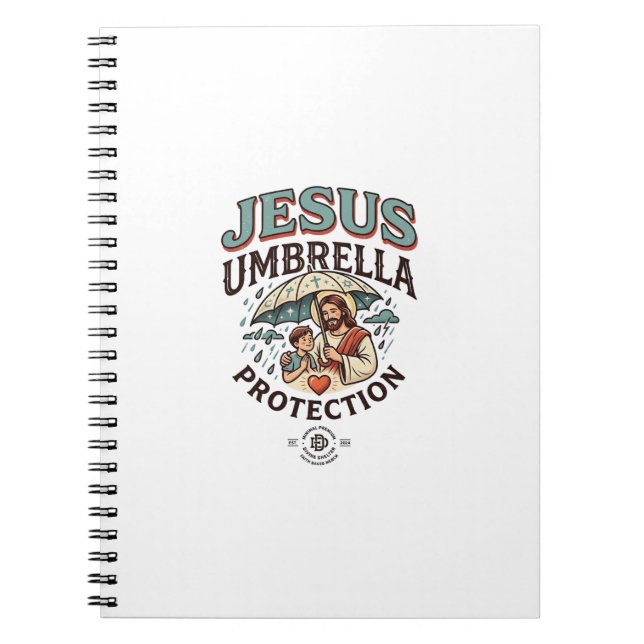 Jesus Umbrella Protection Jesus Umbrella Protectio Notebook (Front)