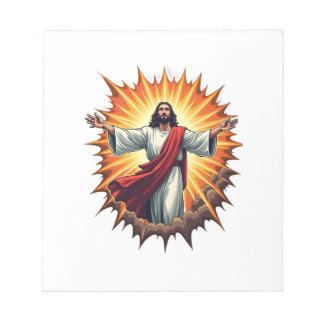 Jesus Victory Burst Vintage Engraving Shirt Notepad