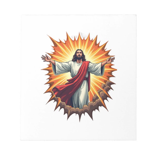 Jesus Victory Burst Vintage Engraving Shirt Notepad (Front)