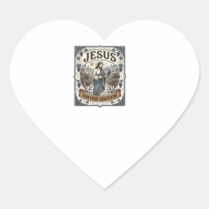 Jesus Vineyard Grapevine Jesus Vineyard Grapevine  Heart Sticker
