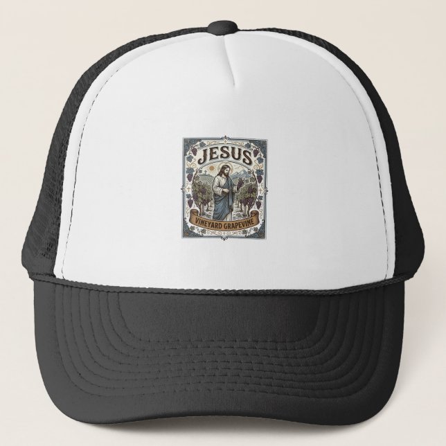 Jesus Vineyard Grapevine Jesus Vineyard Grapevine  Trucker Hat (Front)