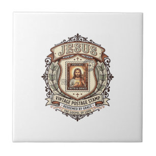 Jesus Vintage Postage Stamp Jesus Vintage Postage Tile