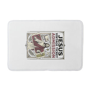 Jesus Vintage Ticket Admission Jesus Vintage Ticke Bath Mat