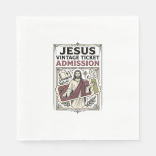 Jesus Vintage Ticket Admission Jesus Vintage Ticke Napkin