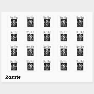 Jesus Virgin Mary Silent Night Christmas art Square Sticker
