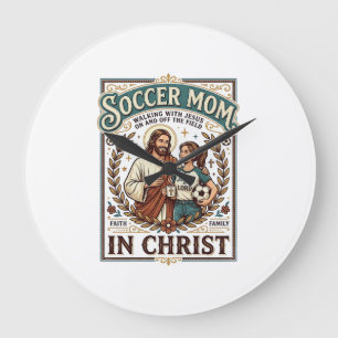 Jesus Volleyball Softball Soccer Vintage Shirt Chr Large Clock